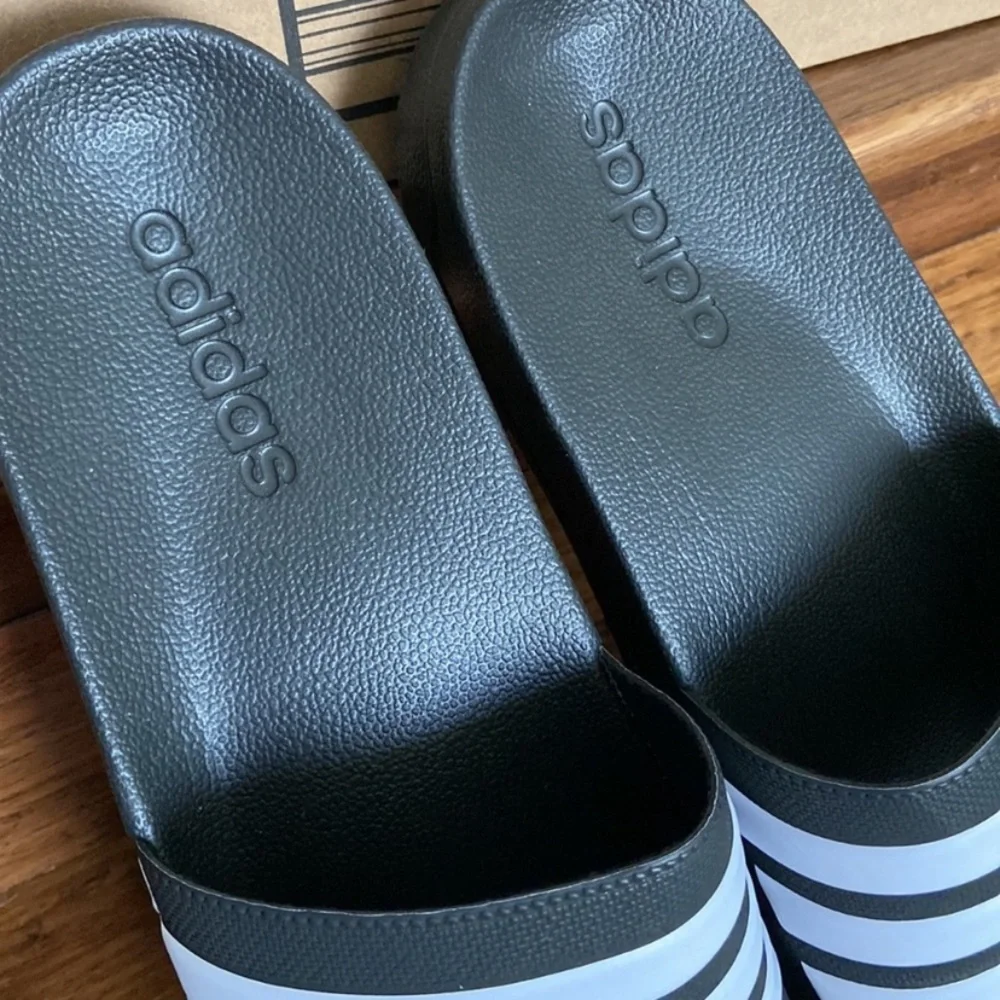 NIB Adidas slide sandals Shiny Shower NEW IN BOX light weight shine